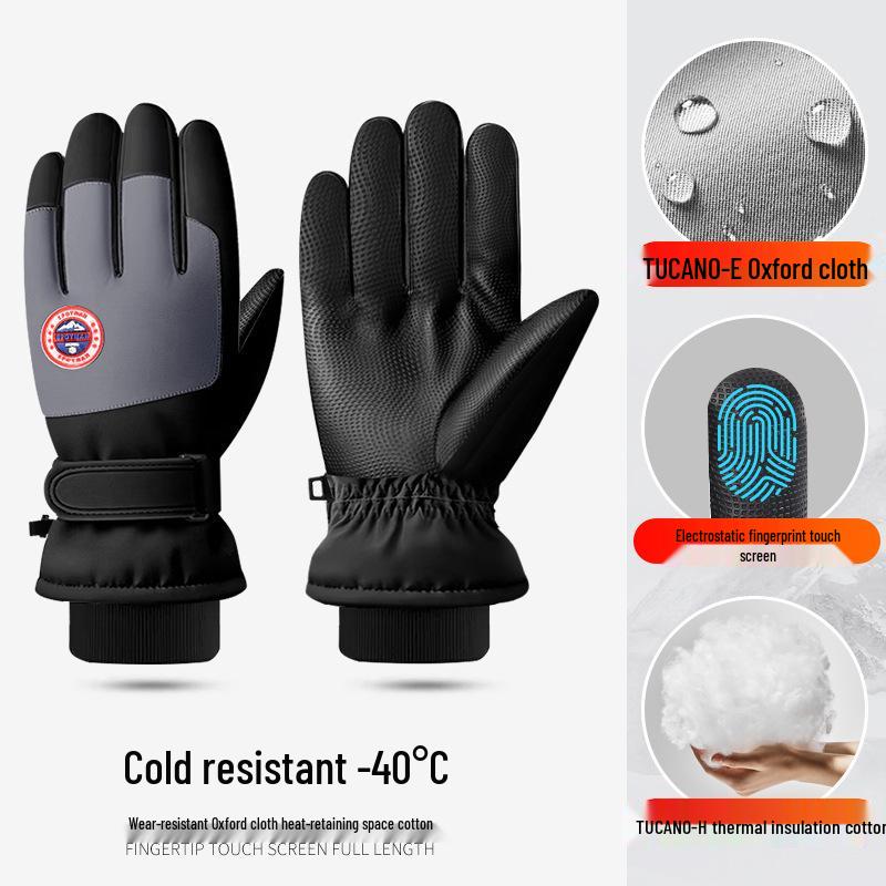 Unisex Ski Gloves: Winter Cycling, Non-Slip, Fleece-Lined, Warm, Touchscreen-Friendly, Windproof, Cold-Resistant