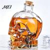 Skull Shaped Wine Bottle Whiskey Decanter, 3D Glass Liquor with Stopper, Novelty Decorative Dispenser for Home Bar, Unique Gothic Gift Men Collectible