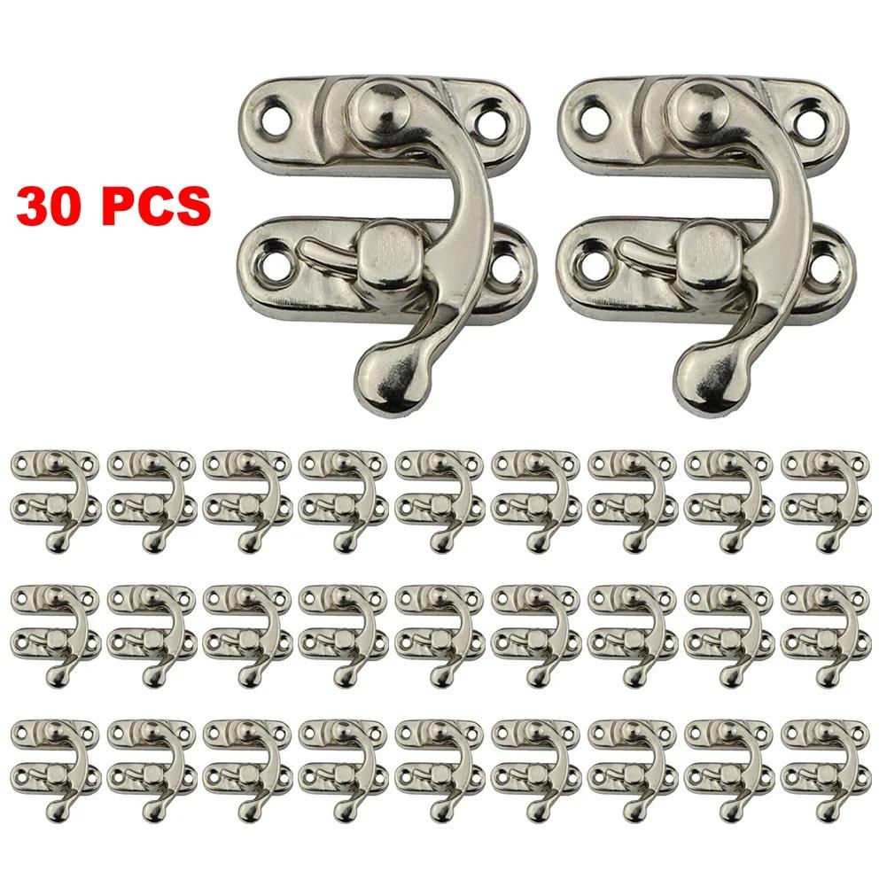 30Pcs Antique Bronze Box Hasps Iron Lock Catch Latches For Jewelry Chest Box Suitcase Buckle Clip Clasp  Wooden Box Hardware
