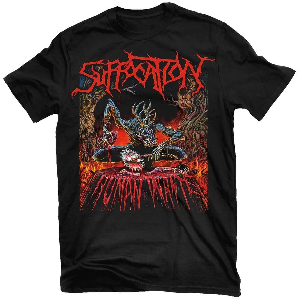 NEW Suffocation Human Waste Short Sleeve Black All Size GifT shirt Tops tees Men's Women's
