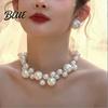 Fashion Faux Pearl Necklace Choker Women Elegant White Versatile Sparkling