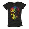 Ladies Shirt Disco Top Skull Skull Motif Black Summer Party Top Women Cool-