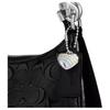 Coach Teri 25 Classic Logo Signature Patent Leather And Smooth Leather Crossbody Shoulder Bag Medium Women Bags Silver Black CDY98-SVBK