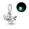 Summer Glow-in-the-dark Firefly Charm Pan Bracelet DIY Silver Gold Plated Women Jewelry Gift for Her