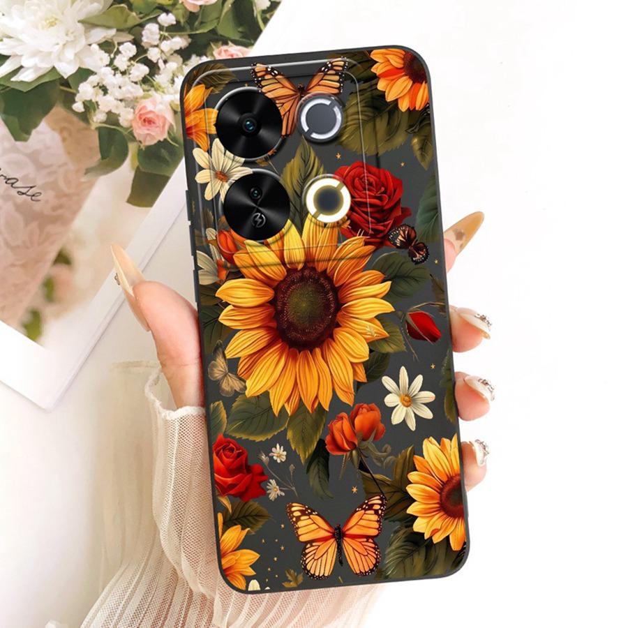 For Itel P65 4G Phone Case Cute Rabbit Painted Liquid Soft Silicone Bumber Shell For Itel P 65 4G Capa P671L Back Cover
