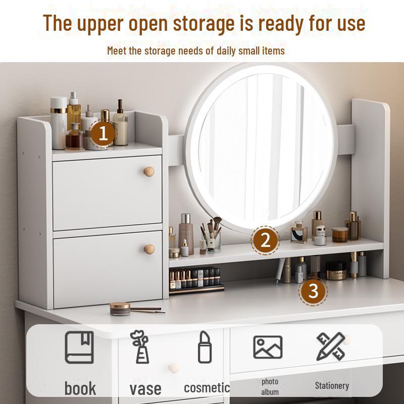 Modern Large Capacity Makeup Vanity with Storage for Bedroom