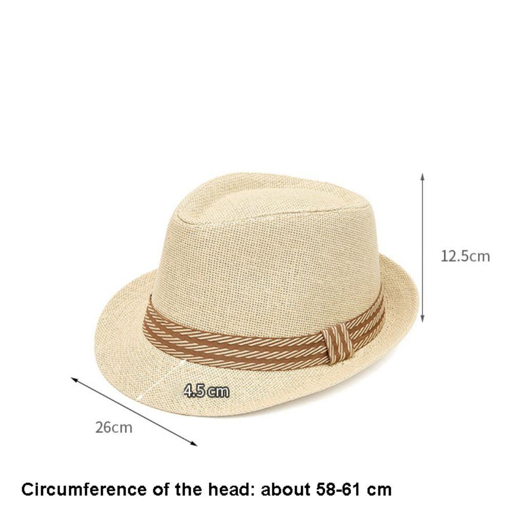 Breathable Belfry Trilby Hat Linen Jazz Beach Hat Retro Fedora Sun Hat  Men