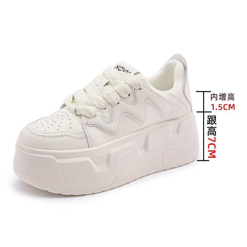 

Muffin sole женские новые женские повседневные туфли на платформе кожаные женские туфли универсальные внутренние увеличивающие рост туфли белые туфли женские 34 белый