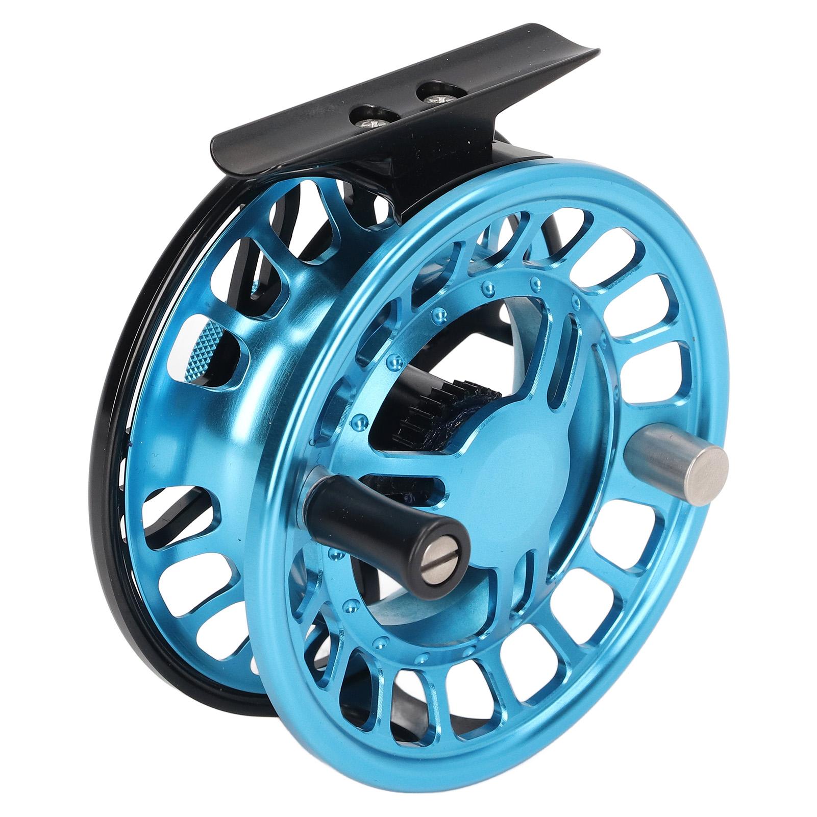 

56 Катушка для нахлыстовой рыбалки Алюминиевый сплав Легкая рыболовная катушка Водонепроницаемая с кнопкой сброса Нахлыстовая катушка Синяя