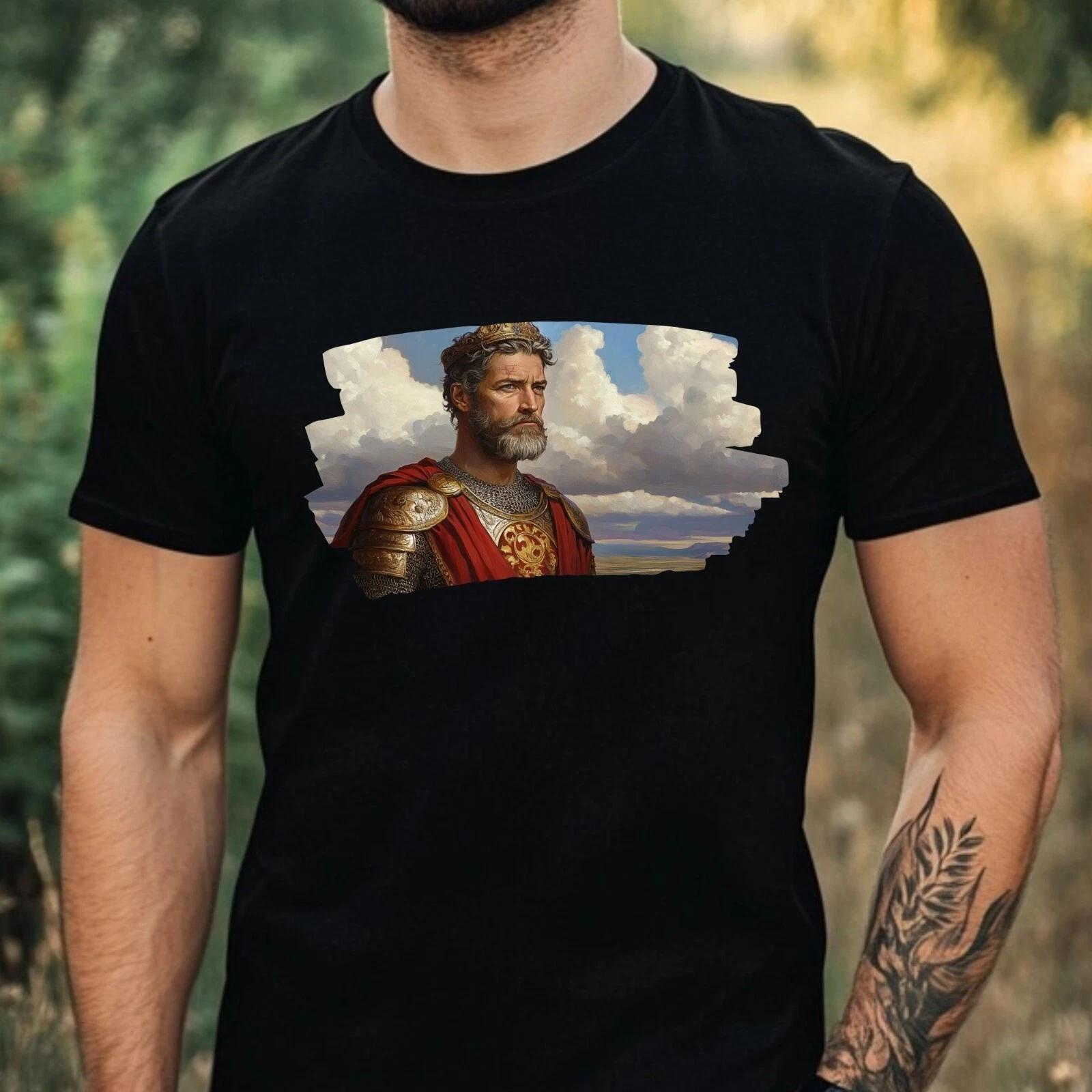 T-Shirt Herren Ritter Portrait Motiv Baumwolle Größe XS bis 5XL XS