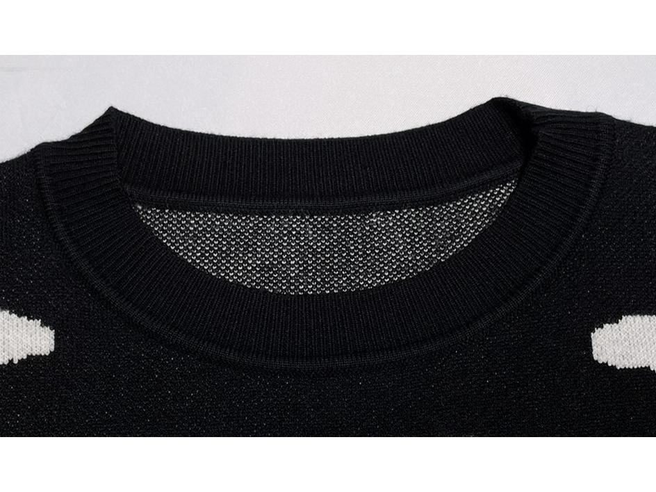 2025 Women's Versatile Jacquard Cloud Sweater: European & American Style, Long Sleeve, Round Neck Knitwear.