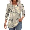Womens Tops 3/4 Sleeve With Buttons Casual Blouses Summer Outfits Beach Vacation Clothes