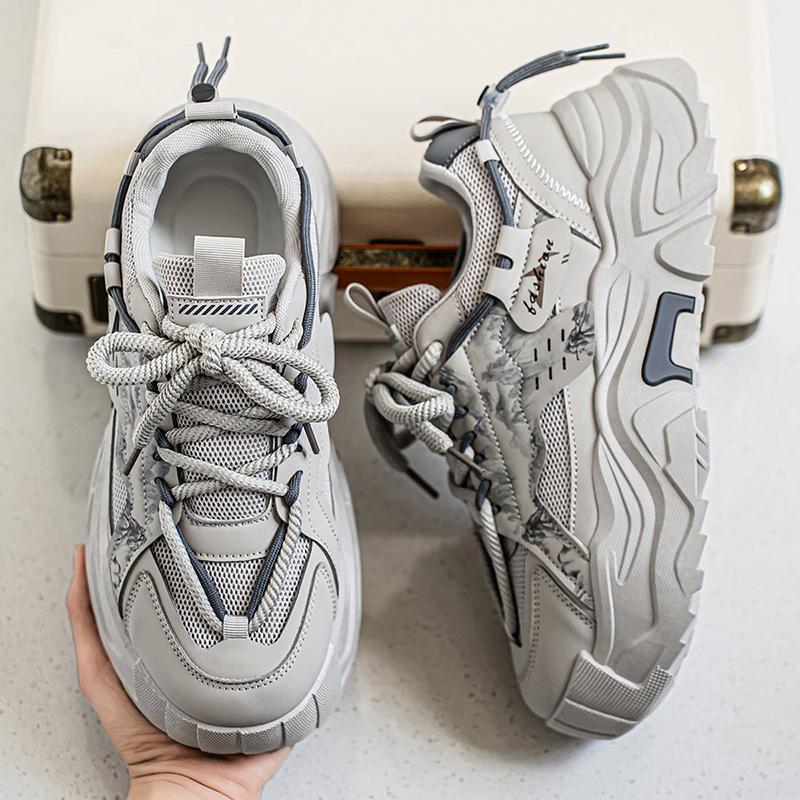 New Fashion Men 's Four Seasons Comfortable Thick Sole Shoes Students BoysTrending Soft Sole Breathable Casual Running Sneakers