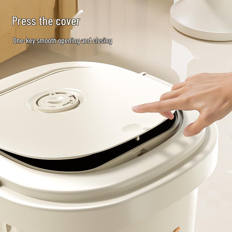 Premium Wheeled Square Trash Can with Lid - Large Capacity for Home Use in Living Room, Bedroom, Kitchen, and More