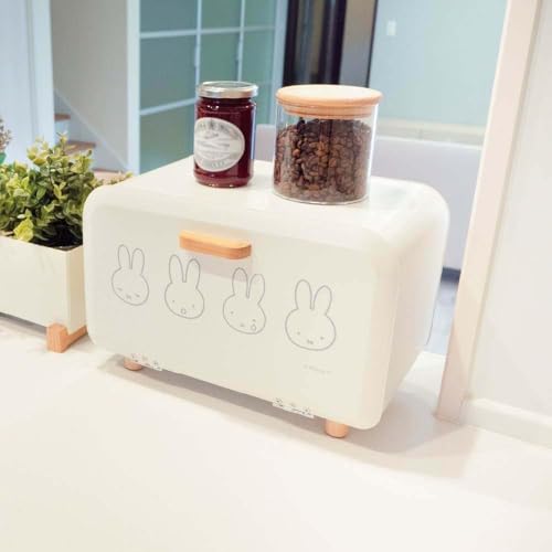 Okato Miffy Brotkasten, Mittelgroß, zur Aufbewahrung von Brot, Hält Küchenbereiche sauber und organisiert. Maße: 35,5 cm breit x 23,5 cm hoch x 23,5 cm tief.