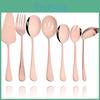 Service Jankng 1pcs Gold Rose Dinnerware Stainless Steel Cutlery Set Soup Spoon Flatware Salad Fork Cake Shovel Set Kitchen Tableware Set
