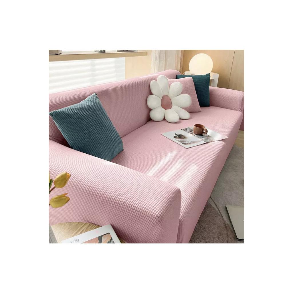 Lycra Stretch Elastic Flexible Washable Square Pattern Three-seater Sofa Cover Sofa Cover