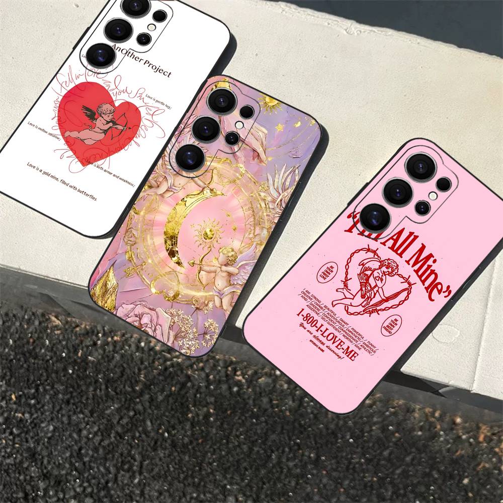 Middle Ages Retro Cupid Angel Phone Case For Samsung S 24 Fe 25 Ultra Plus 20 Lite 21 30 22 23 24 22 Ultra 5G Fundas
