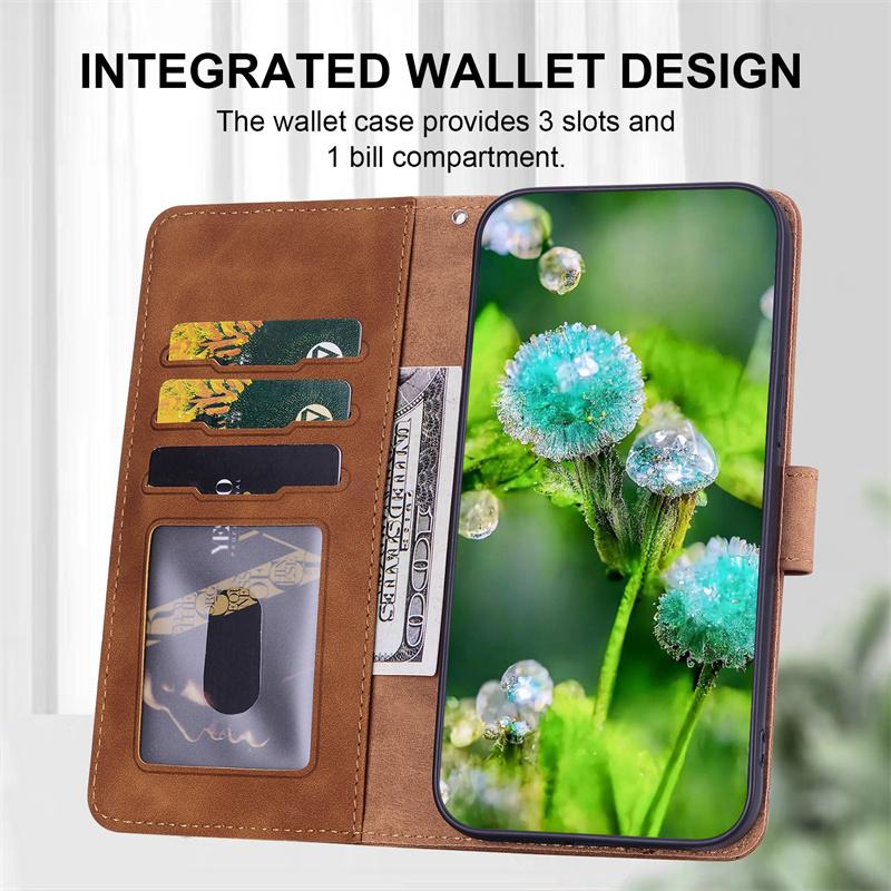 Flip Lanyard Case Compatible For OPPO A17 A17K A57 A58 A76 A77 A78 A79 A96 A98 4G 5G PU Leather Embossed Pocket Card Slots Stand Wallet Cover Casing