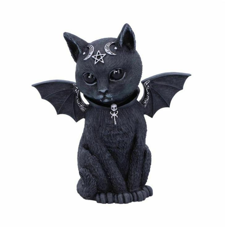 Unabhängige Station Tierfigur Displaytisch Schreibtischdekoration Magische Katze Halloween-Dekoration Magische Katze Harzhandwerk