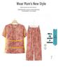 Summer Plus-Size Two-Piece Stylish Set for Middle-Aged & Elderly Women with Short Sleeves