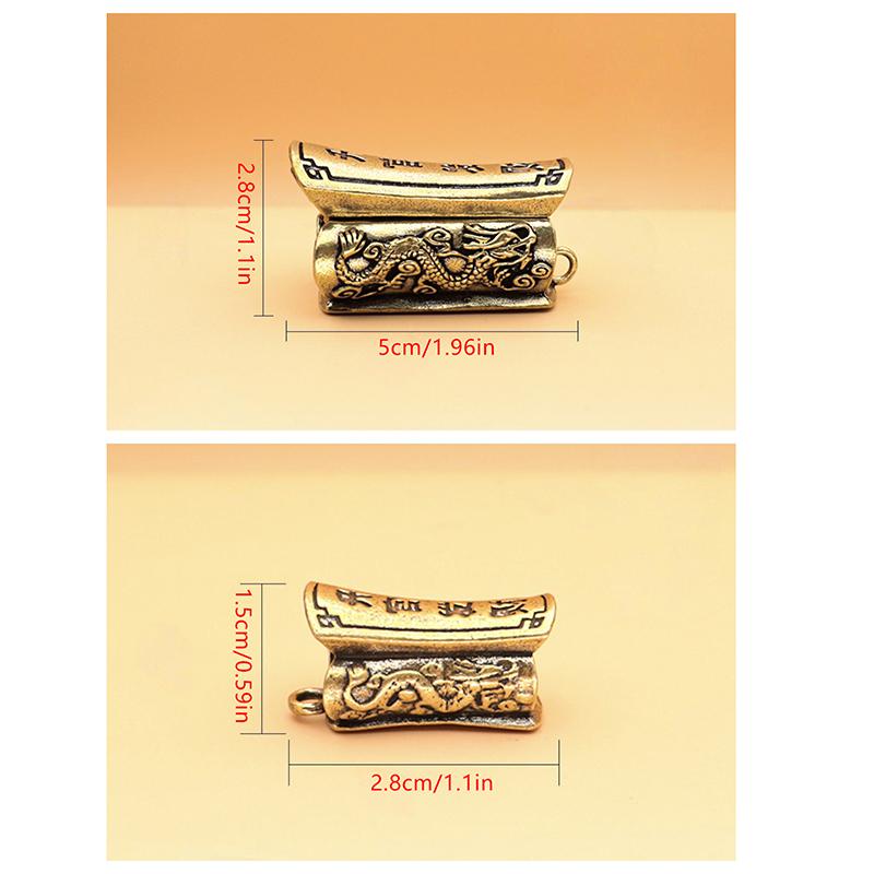 1Pcs Copper Brass Small Coffin Ornament Small Statue Figurine Miniature Arts And Crafts