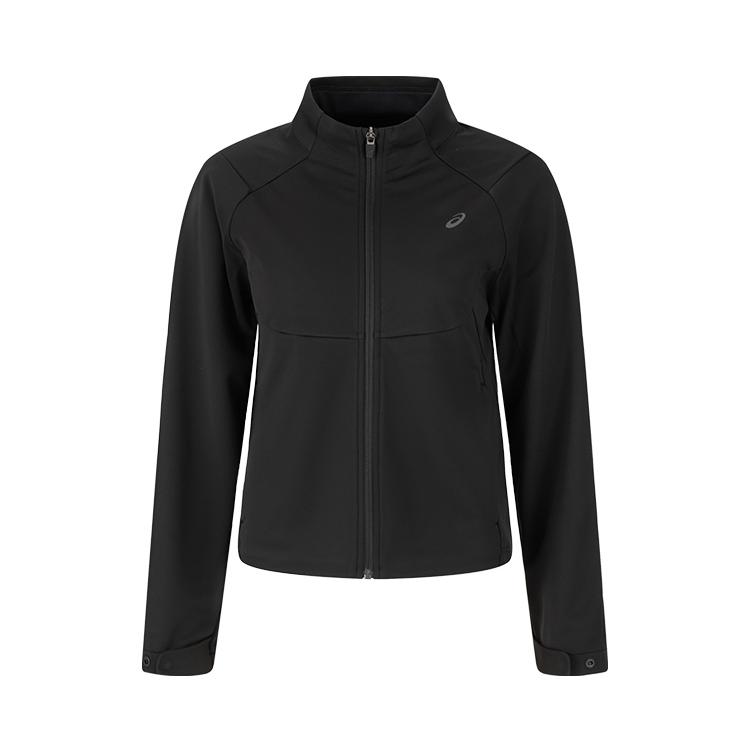 

ASICS Reflective Logo Print Water-Resistant Stand Collar Zip Running Long Sleeve Jacket Women jackets 2012D392-001 L