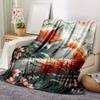 Cozy Vintage Fox Print Flannel Throw Blanket Soft,Reversible,All-Season Comfort for Home Travel | Lightweight,Warm,and Versatile
