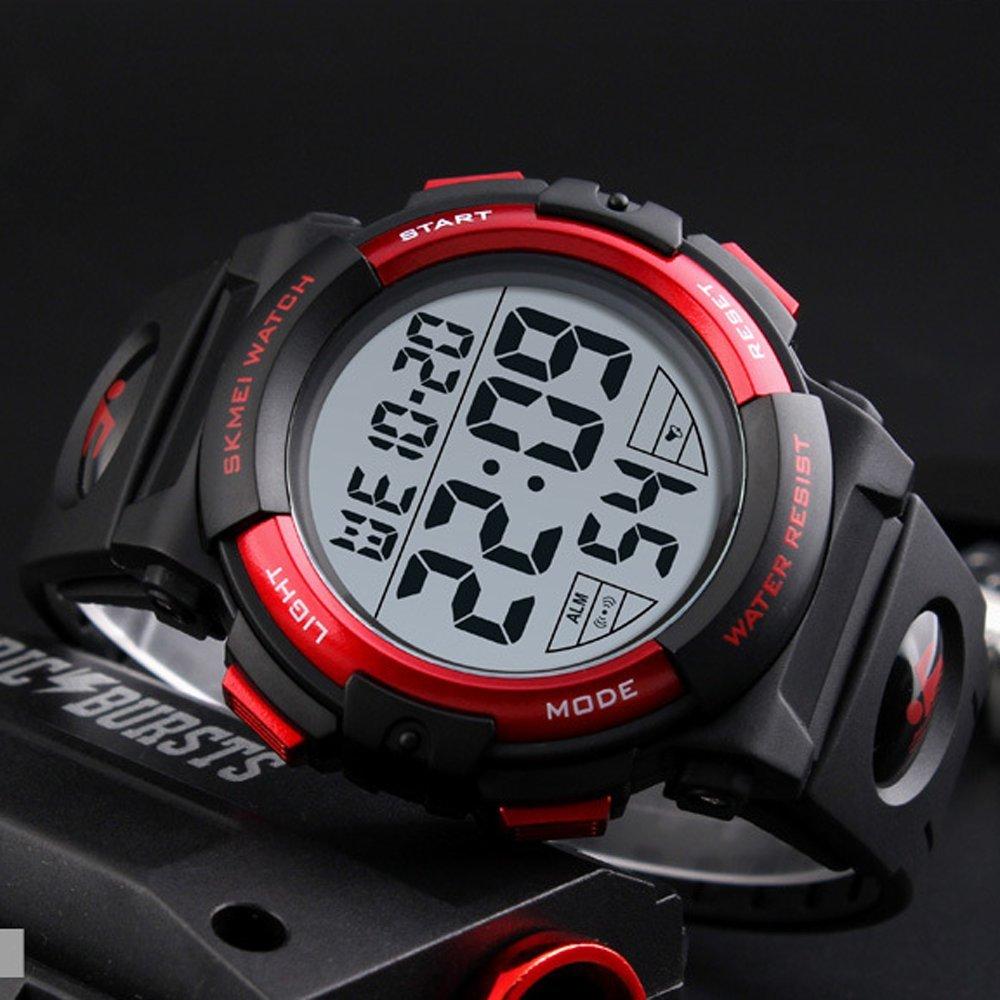 Timever Digital Waterproof LED Sports Watch with Alarm and Stopwatch Includes Japanese Instructions Men's Watch, Watch, Functions, Large, Easy-to-Read