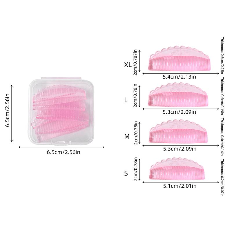 4 par Självhäftande Ögonfranslyftningskit Silikon Lamineringsdyna Återanvändbara Franspermanentstavar 3D Ögonfransböjare Tillbehör
