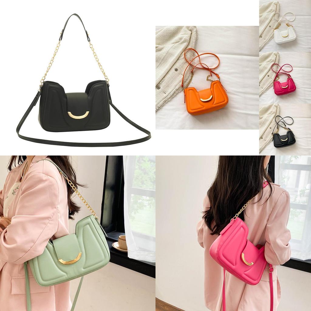 Fashionable Retro Single Shoulder Bag Pu Leather Trendy Crossbody For Women