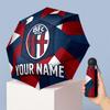 Bologna FC Manual Five Fold 8 Rib Umbrella Support Custom Text, Lightweight Travel Umbrella