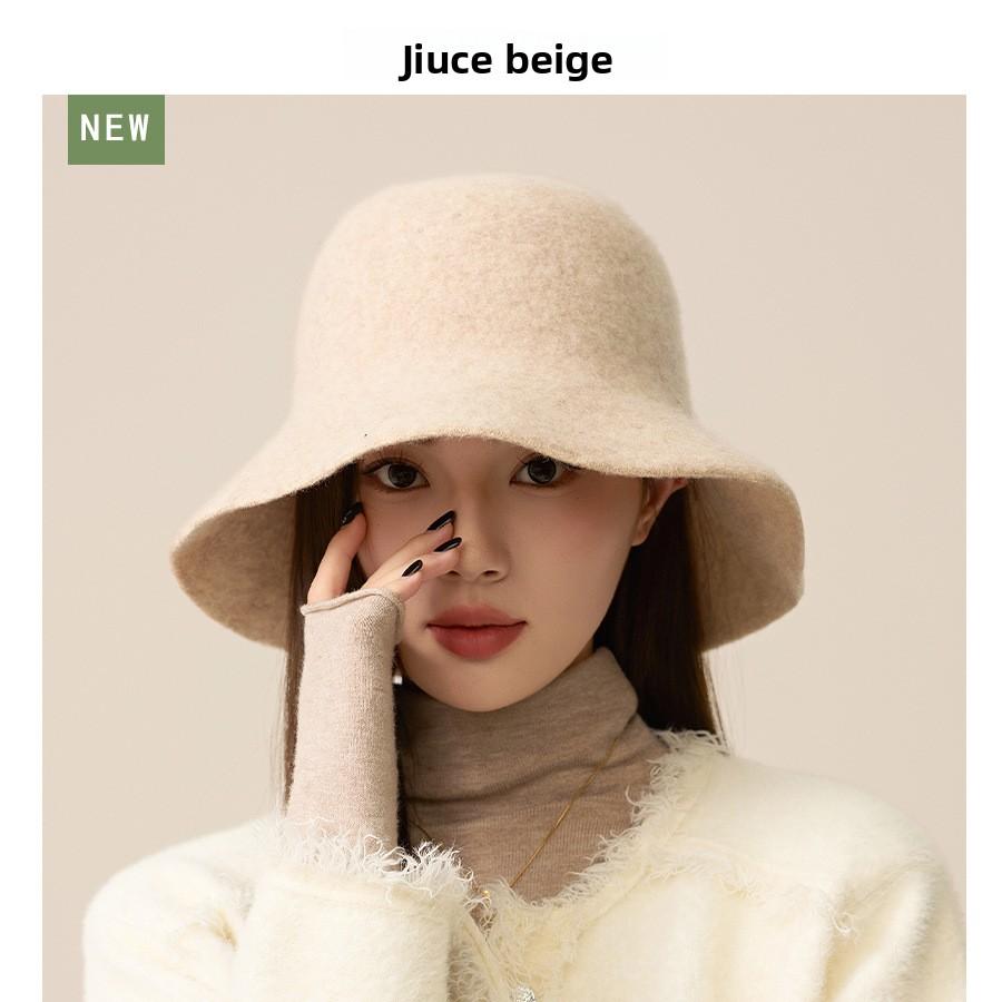 Designer Japanese Light Board Wool Fisherman Hat, Women's Foreign Style Counter Quality Shows the Face of Small Felt Basin Hat Tide