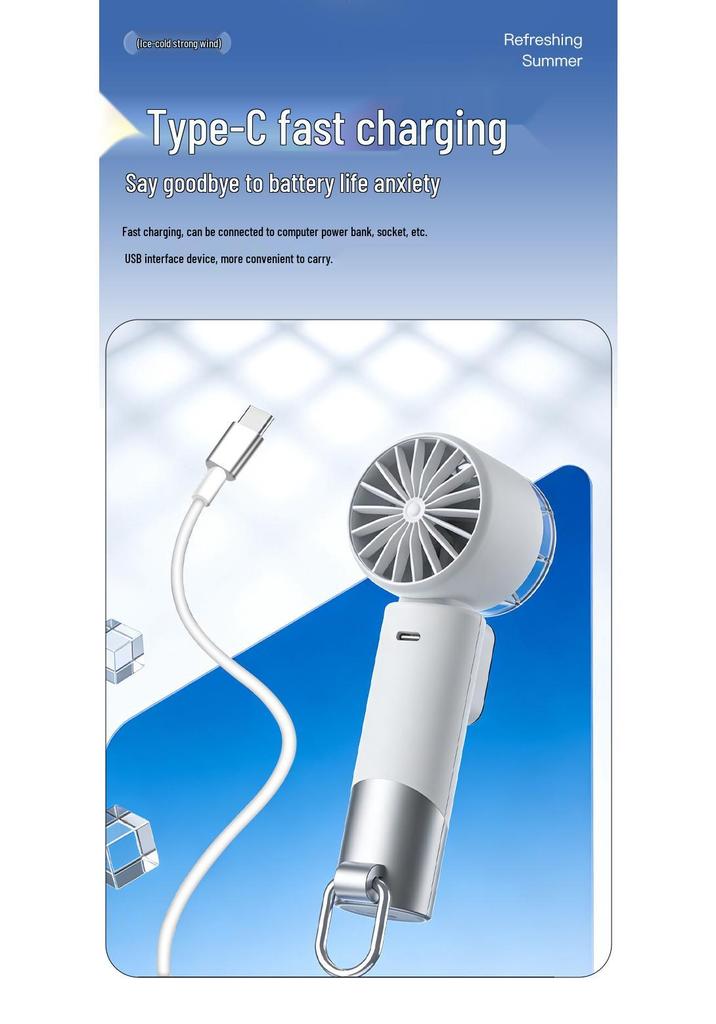 Portable Turbo Mini Desk Fan: Handheld and Powerful Cooling