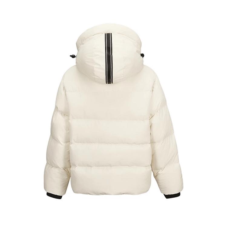 Skechers Outdoor Series Color Block Design Warm Comfortable Soft Long Sleeve Down Jacket Women Outerwear Eggshell L424W001-00V7