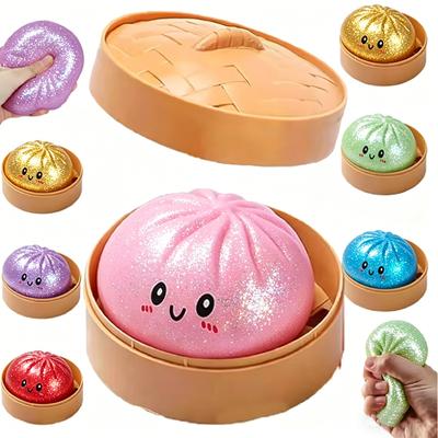 Glitter Dumpling Squishy Soft Slow Rebound Sensory Squeeze Toy Stress Ball Soft Anxiety Relief
