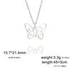 Collar de acero inoxidable para mujer y hombre, gargantilla con colgante de mariposa hueca, regalo de joyería de compromiso