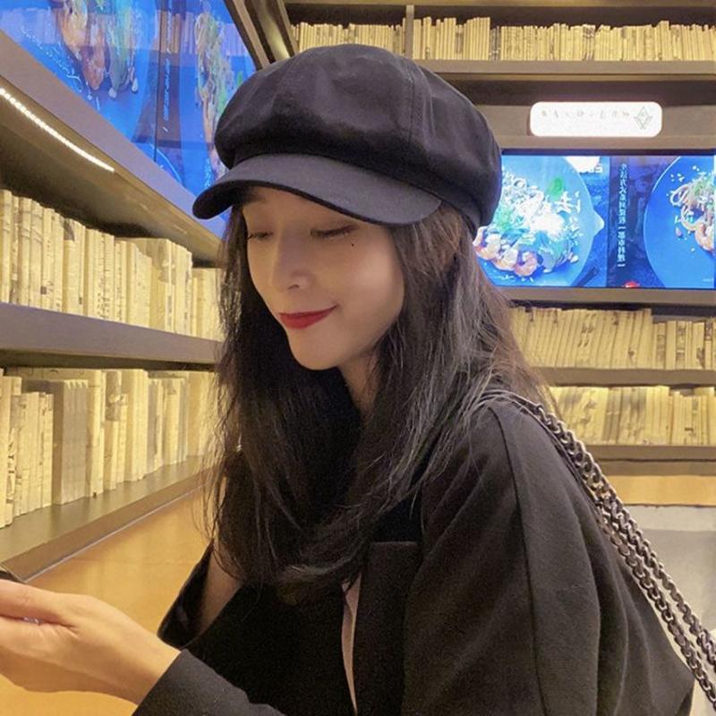 Vintage automne hiver chapeaux pour femmes couleur unie plaine octogonale casquette gavroche dames chapeau décontracté hiver béret femme peintre casquettes