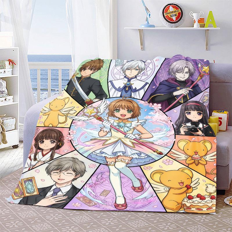 Cardcaptor Sakura Plush Flannel Blanket Soft Warm Throw Lightweight Blanket for Sofa Bed Home Use -QJY