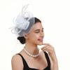 Vintage síťovaná pokrývka hlavy Pírková svatební pokrývka hlavy Elegantní fascinátor Klobouk pro dostihové události