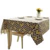 Modern Simple Polyester Cotton Imitation Hemp Geometric Lines Trapezoidal Printing Tablecloth Tea Tablecloth Customization