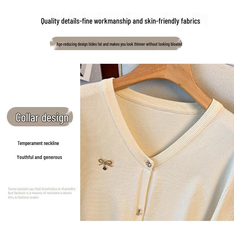 Plus Size Women's Ice Silk Knit Summer Top - Slimming Short Sleeve T-shirt