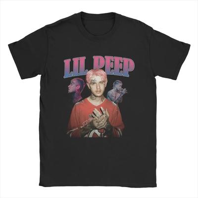 Lil Peep Męska Koszulka T-shirt Vintage Koszulki Krótki Rękaw Okrągły Dekolt Koszulka Czysta Bawełna Unikalna Odzież