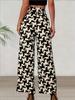Geometric Print Wide-Leg Pants
