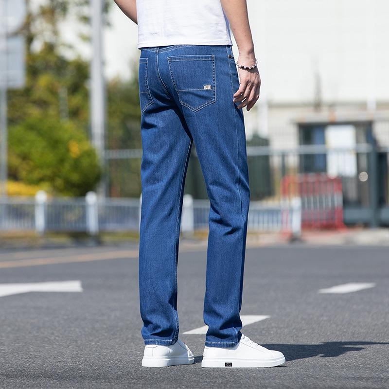 

Мужские узкие прямые джинсы из эластичного денима - высококачественные повседневные брюки 29 (160 lbs)