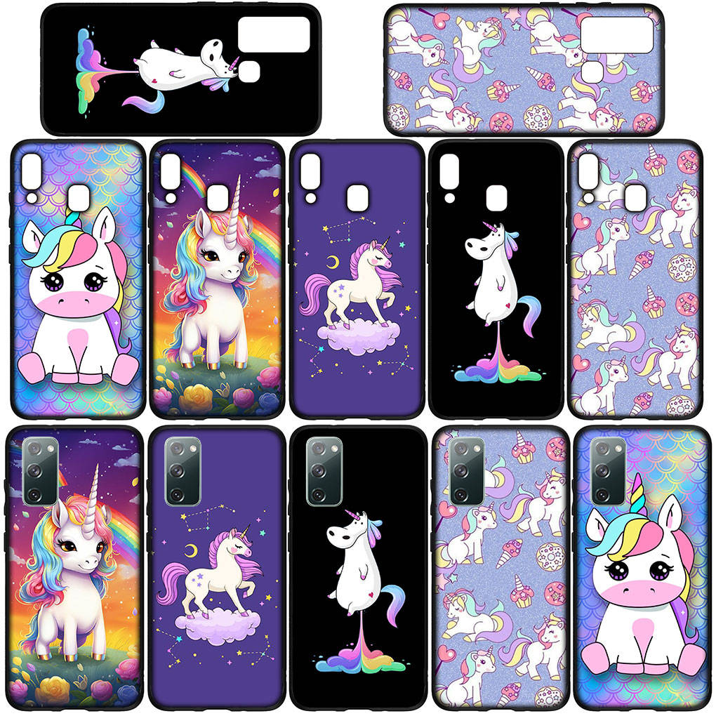 for Samsung Galaxy S24 S23 iPhone 16 15 14 Xiaomi Redmi Note 13 12 11 10 8 Plus 9 Pro Max X XR Phone Case Wallpaper Unicornl Horse OPPO Huawei Cover