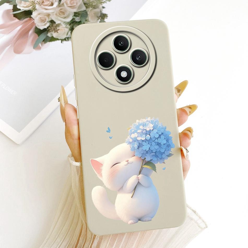 For OPPO Reno12 F 5G Reno 12 Pro 12F 12FS 12 5G Cute Cat Flower Butterfly Cartoon Phone Case Shockproof Soft Silicone Cases