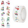 500pcs Children's Christmas Rewards Stickers Roll Cute Cartoon Snowman Clipboard Festivals Gift Decoration Pattern Labels