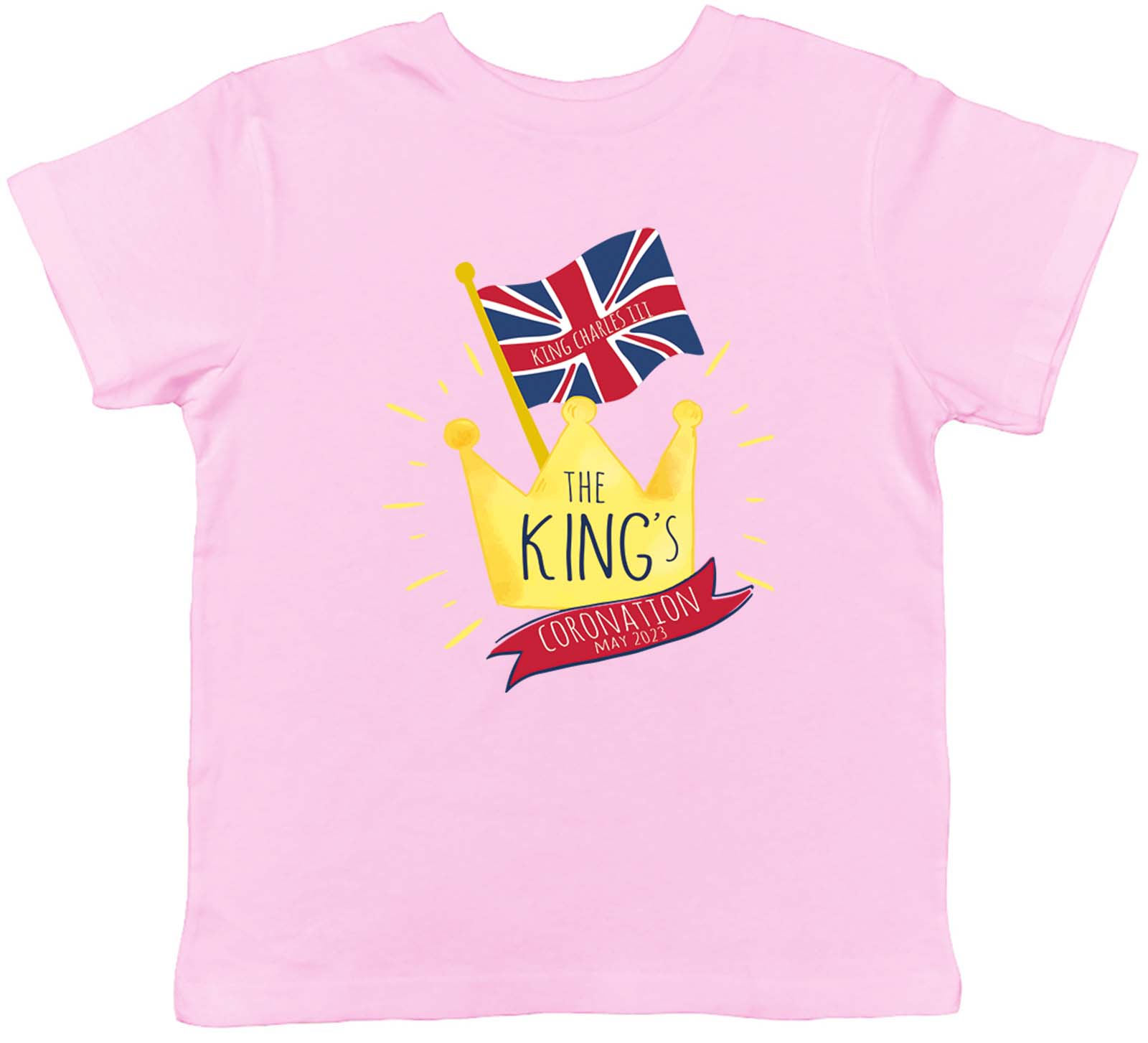 King Charles Coronation Kids T-Shirt British Crown Childrens Boys Girls Gift 160