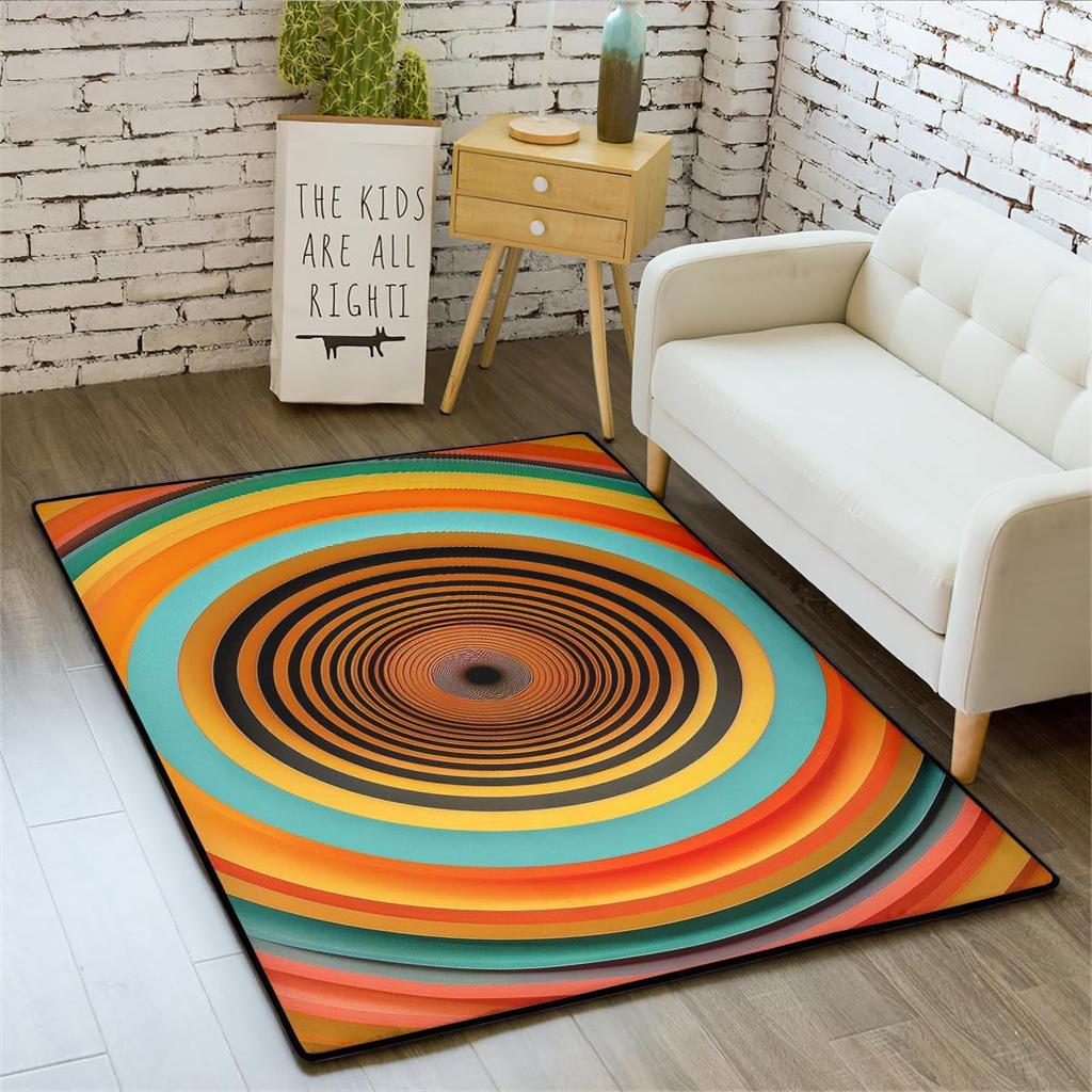 3D Optical Illusion Living Room Carpet Bedroom Living Room Anti-slip Floor Rug Soft Hallway Kitchen Floor Mats Home Decoration